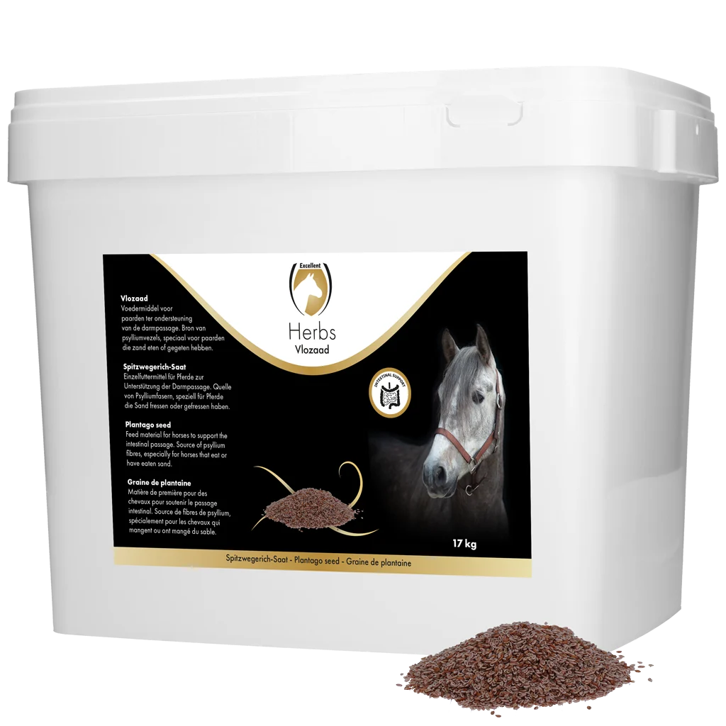 HERB026A6.png Flohsamen für Pferde mit Flohsamenfasern, 17 kg – Excellent Horse Herbs Flohsamen – Bild 1