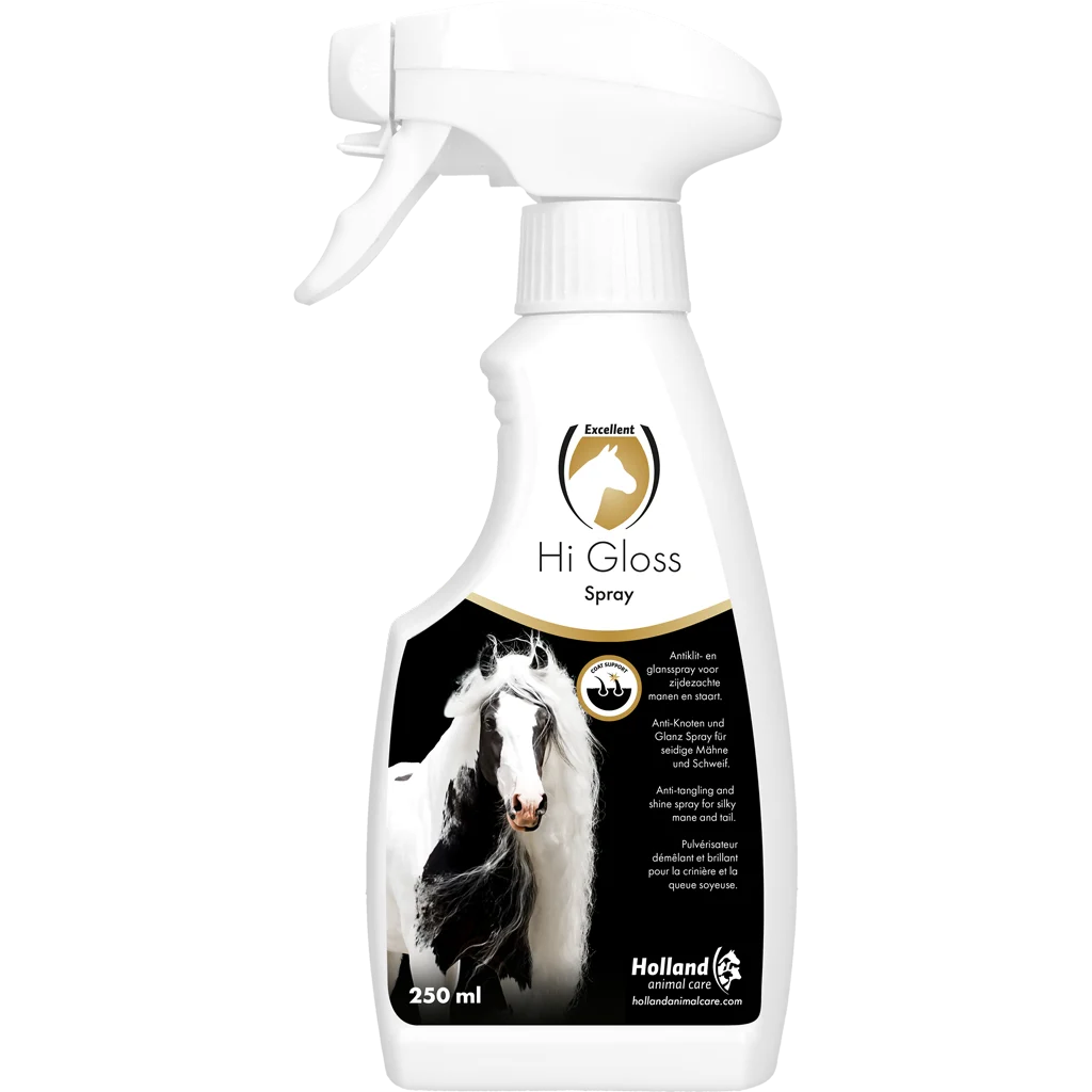 HIGL00250.png Glanzspray für Mähne und Schweif, entwirrend, 250 ml – Excellent Horse Hi Gloss Spray – Bild 1