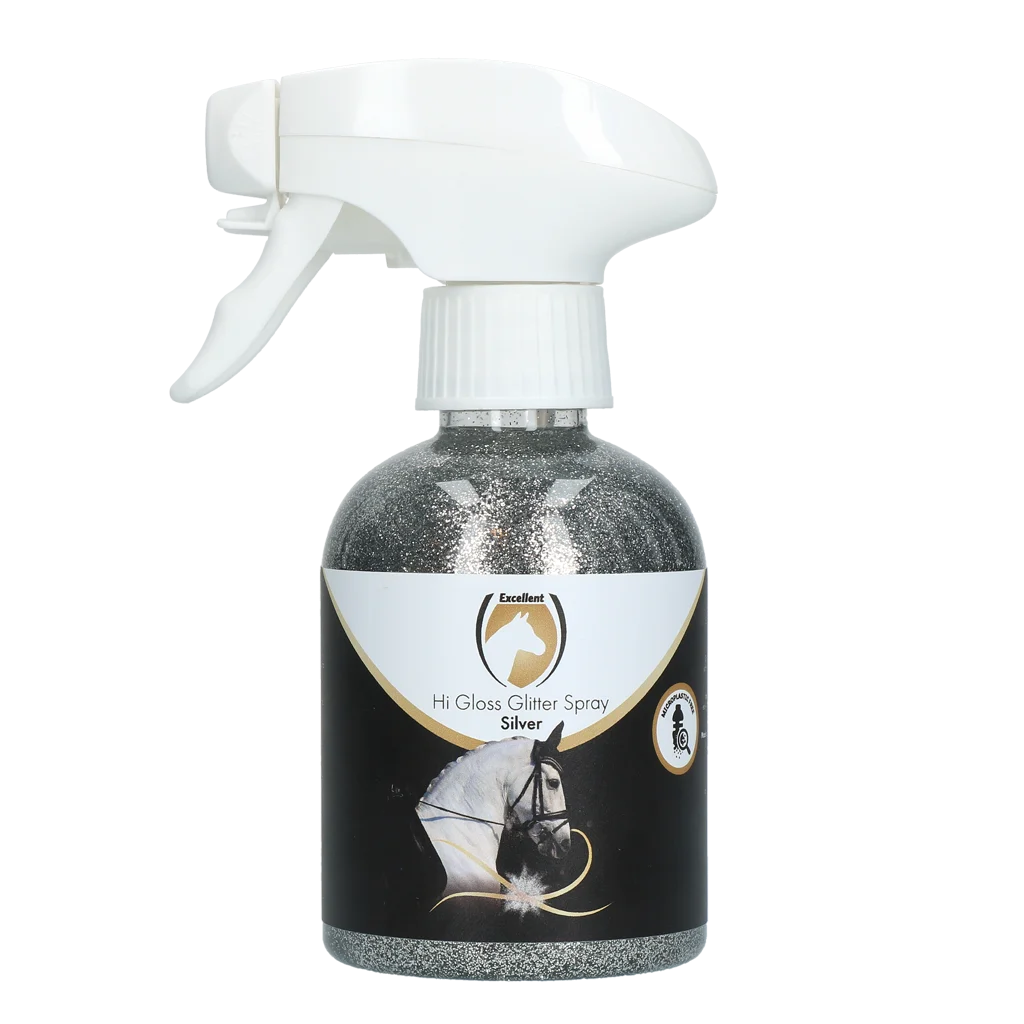 Glitzerspray für Fell, Mähne und Schweif, 250 ml – Excellent Horse Hi Gloss Glitter Spray Silver – Bild 1
