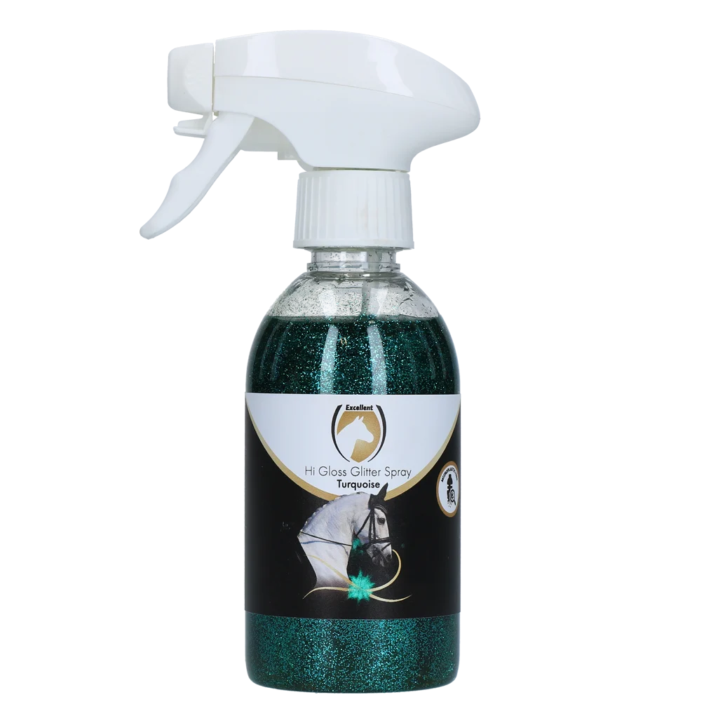 Glitzerspray für Fell, Mähne und Schweif, 250 ml – Excellent Horse Hi Gloss Glitter Spray Turquoise – Bild 1