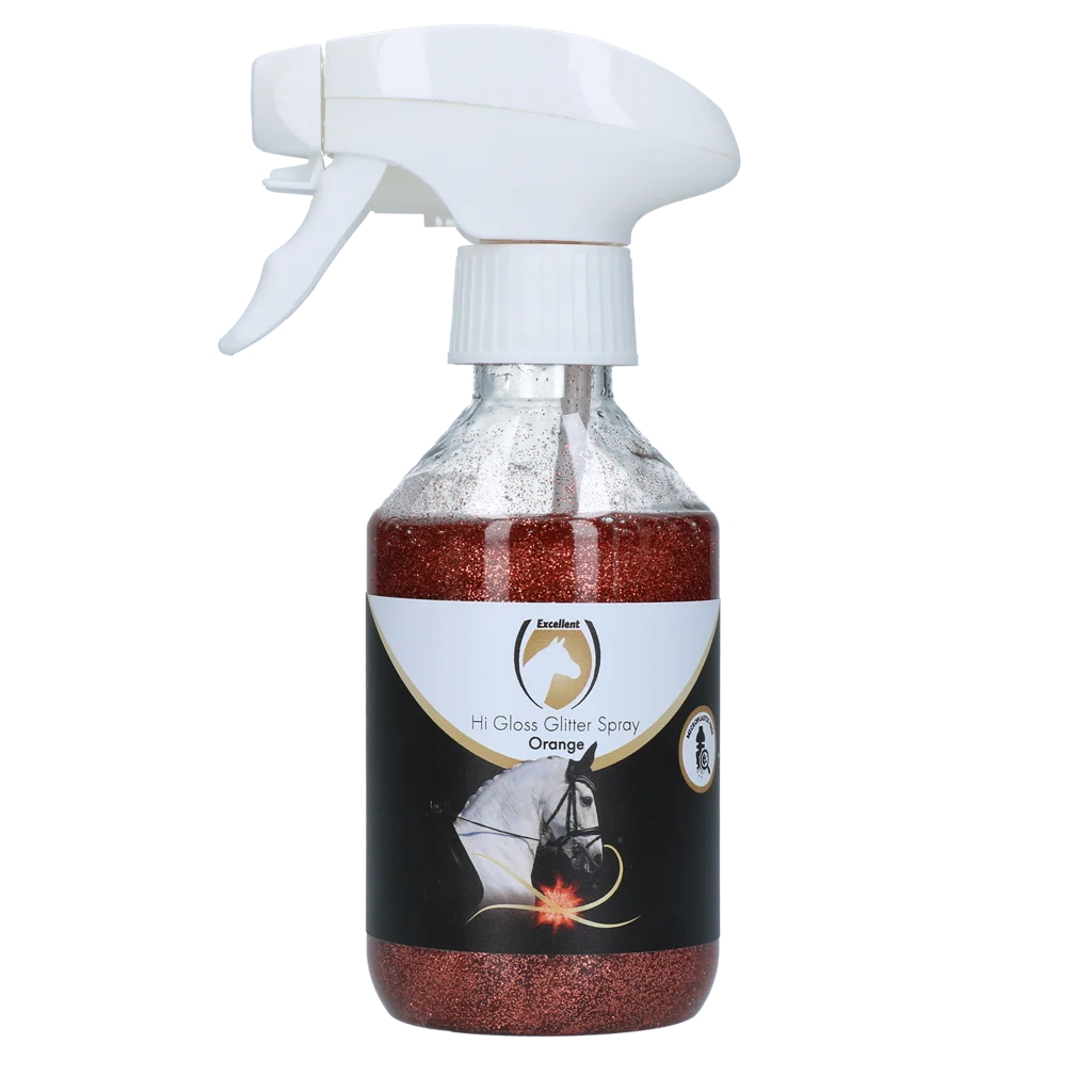Glitzerspray für Fell, Mähne und Schweif, 250 ml – Excellent Horse Hi Gloss Glitter Spray Orange – Bild 1