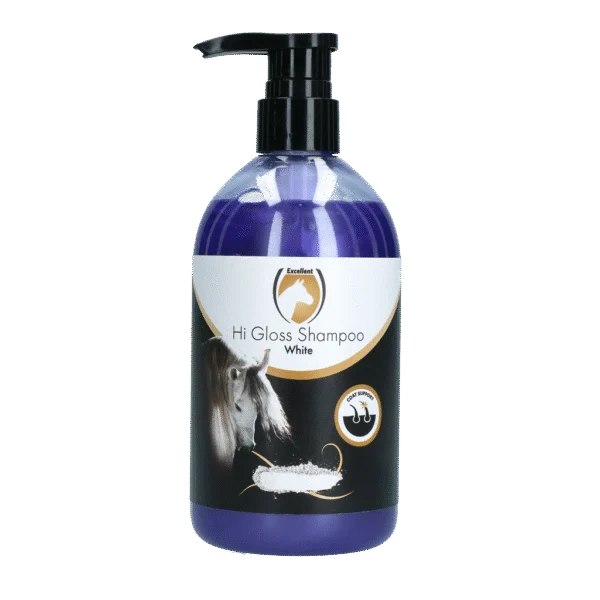 Pferdeshampoo für Fellfarbe und Glanz, 500 ml – Excellent Horse Hi Gloss Shampoo White