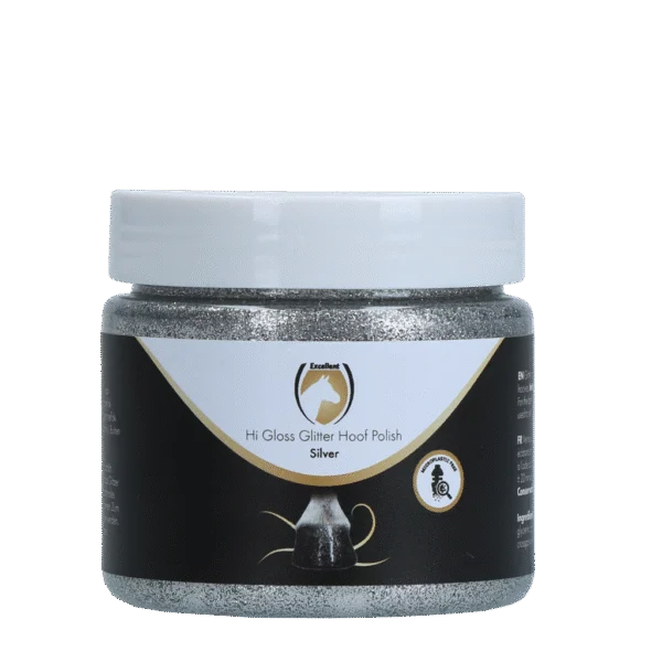 Silberner Glitzerhuflack, 150 ml – Excellent Horse Hi Gloss Glitter Hoof Polish