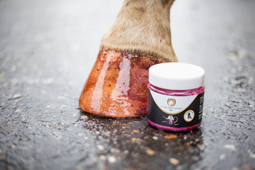 Glitzerhuflack Rosa, 150 ml – Excellent Horse Hi Gloss Glitter Hoof Polish – Bild 4