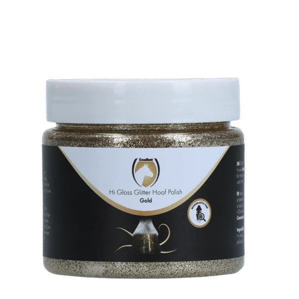 Glitzerhuflack Gold, 150 ml – Excellent Horse Hi Gloss Glitter Hoof Polish