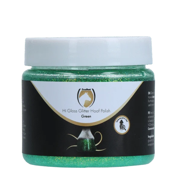Glitzerhuflack Grün, 150 ml – Excellent Horse Hi Gloss Glitter Hoof Polish