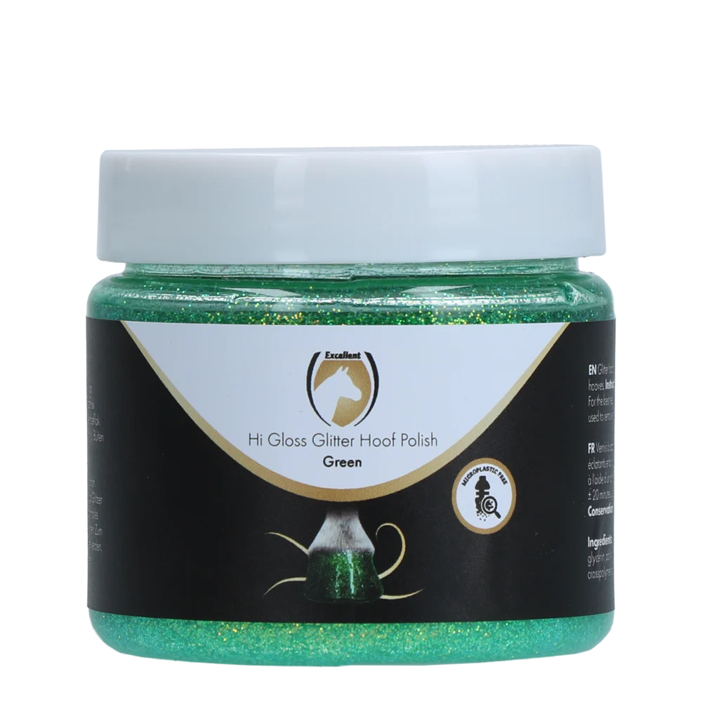 Glitzerhuflack Grün, 150 ml – Excellent Horse Hi Gloss Glitter Hoof Polish – Bild 1