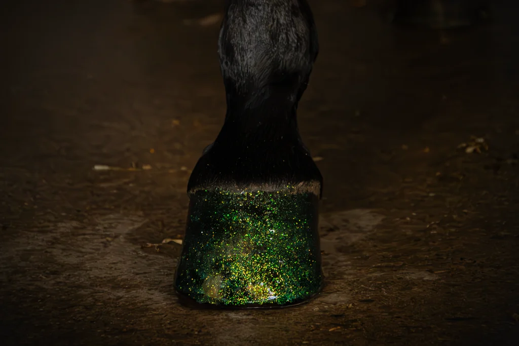 Glitzerhuflack Grün, 150 ml – Excellent Horse Hi Gloss Glitter Hoof Polish – Bild 2
