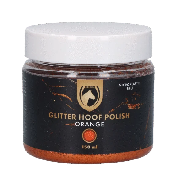 Glitzer Huflack Orange, 150 ml – Excellent Horse Hi Gloss Glitter Hoof Polish