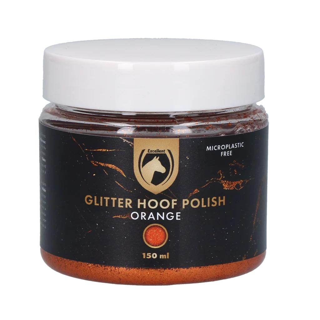 HIGL7057.png Glitzer Huflack Orange, 150 ml – Excellent Horse Hi Gloss Glitter Hoof Polish – Bild 1