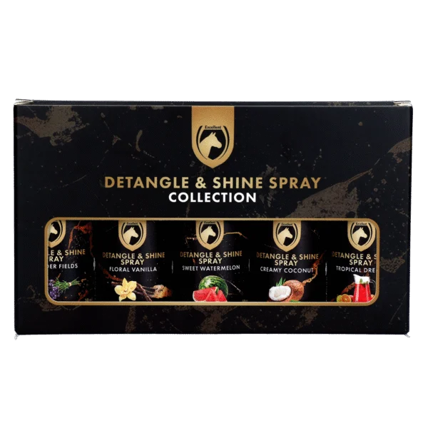 Entwirrspray für Mähne und Schweif, Geschenkset 5 x 50 ml – Excellent Horse Detangle & Shine Spray