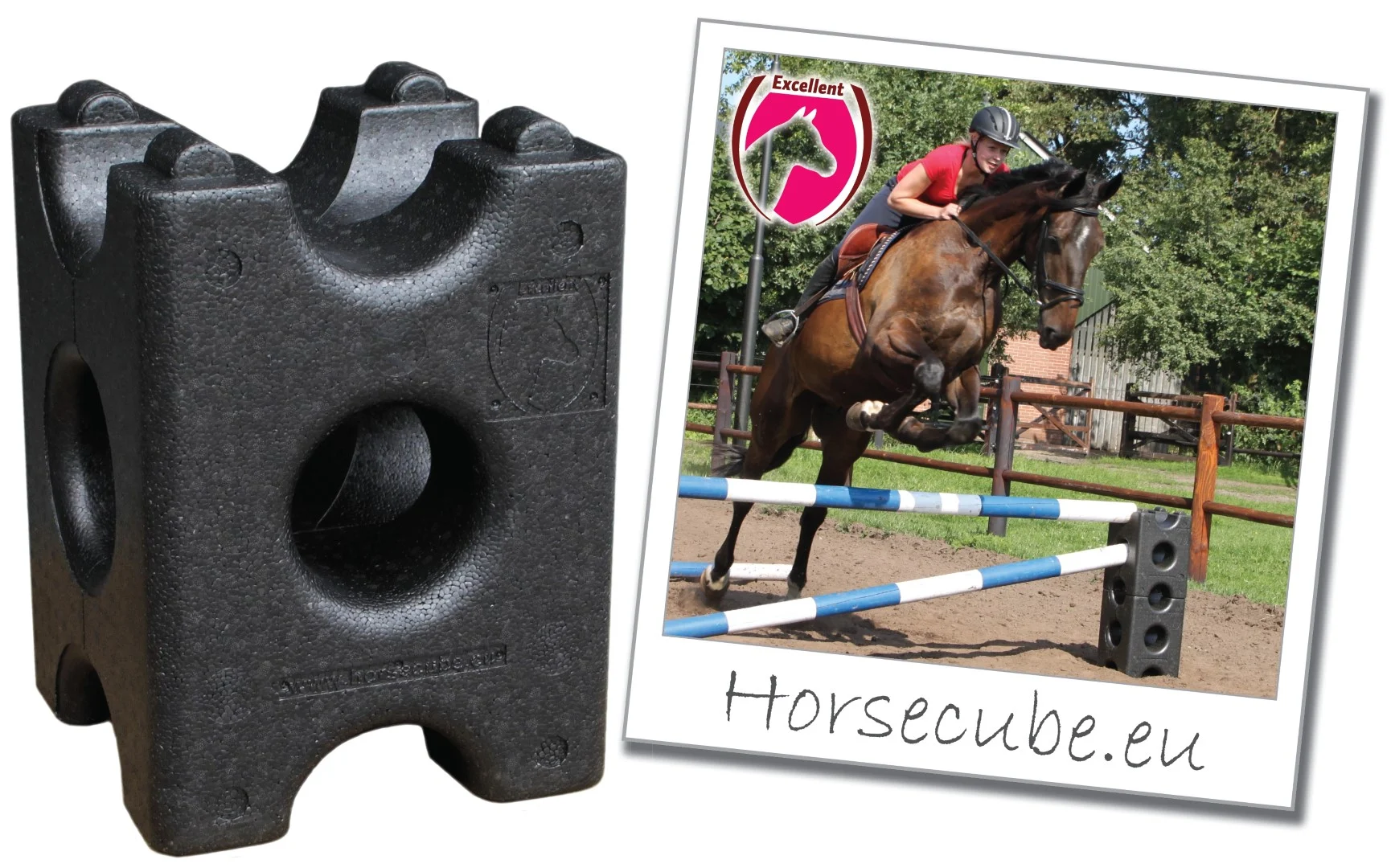 Hindernisblock für das Springtraining, 41,5 x 30 x 30 cm – Excellent Horse Cube – Bild 2
