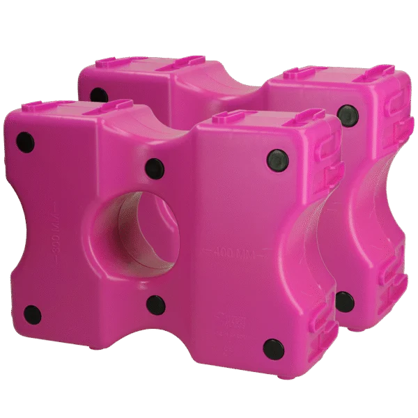Cavalettiblöcke aus Kunststoff, Rosa, 2 Stück, 40 x 30 x 15 cm – Vplast Cavaletti