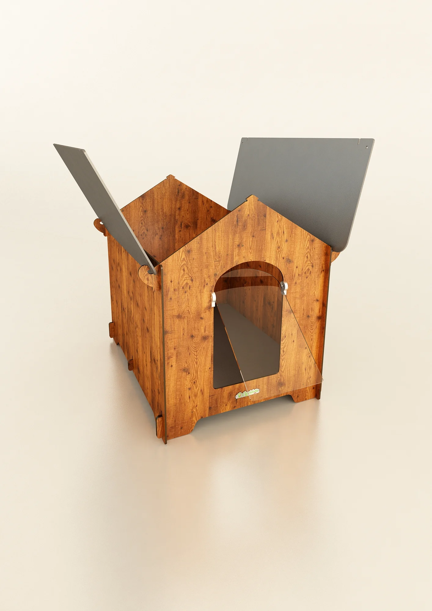 Hundehütte XL aus HPL, 95 x 110 x 89 cm – Cucciolotta Classic – Bild 2