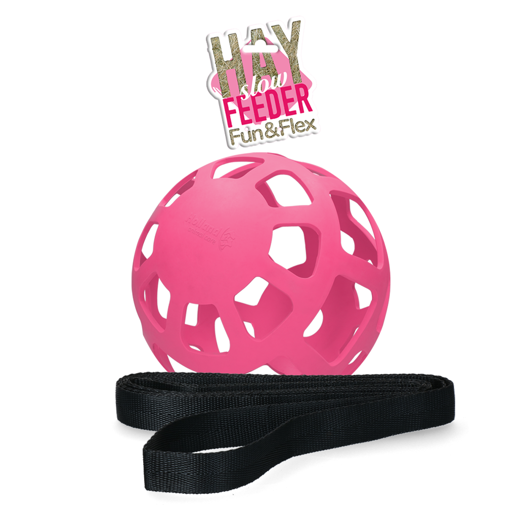 Hooibal voor Paarden van Natuurrubber, Roze, Diameter ca. 22 cm – Hay Slow Feeder Fun & Flex Heuball für Pferde aus Naturkautschuk, Rosa, Durchmesser ca. 22 cm – Hay Slow Feeder Fun & Flex