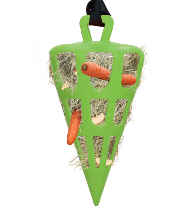 Slowfeeder für Pferde aus Naturkautschuk, Grün – Hay Slow Feeder Fun & Flex Carrot