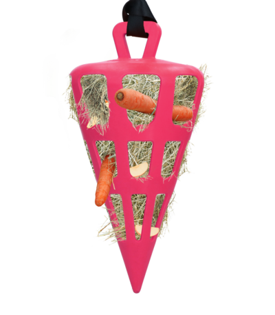 Slowfeeder für Pferde aus Naturkautschuk, Rosa – Hay Slow Feeder Fun & Flex Carrot