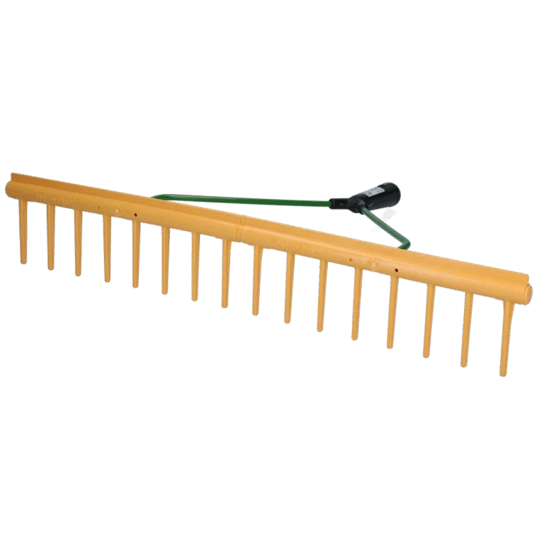 Heuharke mit Abziehkante, 64 cm breit, 16 Zinken, ohne Stiel
