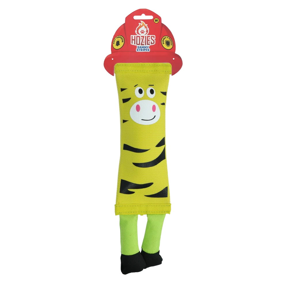 HOZI001B.png Hundespielzeug aus Feuerwehrschlauch – Hozies Sammy Stripes M – Bild 1