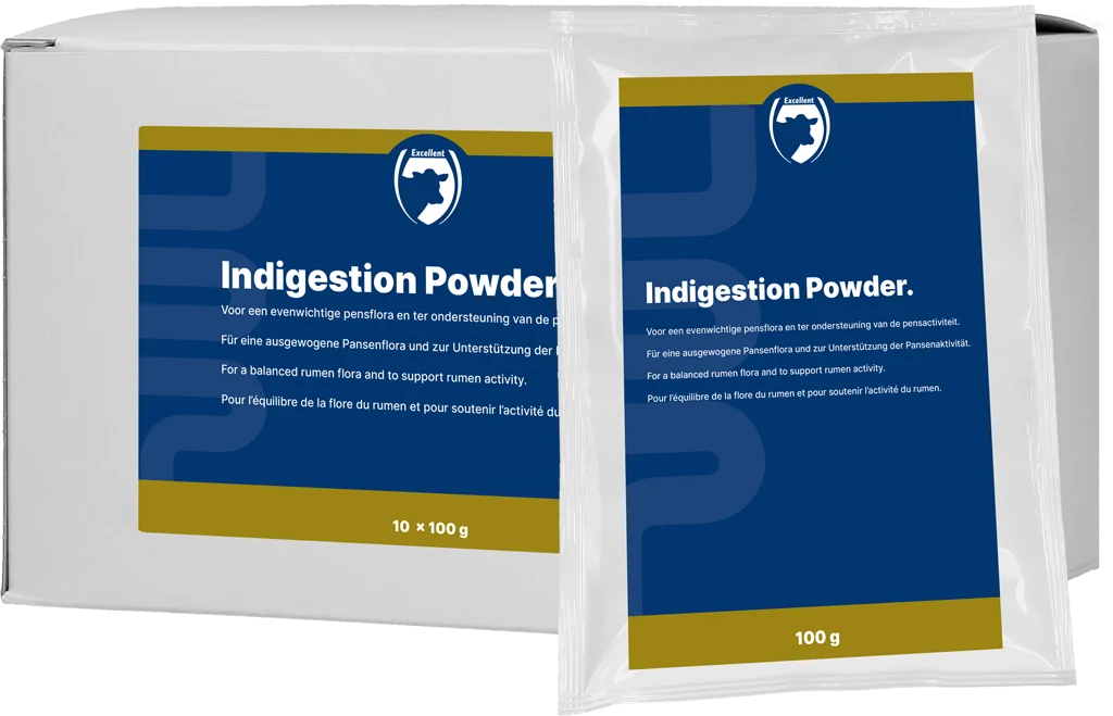 INDI0009.png Wiederkäuerpulver für Rinder, 10 x 100 g – Excellent Indigestie Pulver – Bild 1
