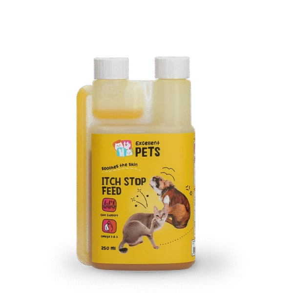 Futteröl für Hunde und Katzen mit Kamille, 250 ml – Excellent Pets Itch Stop Feed