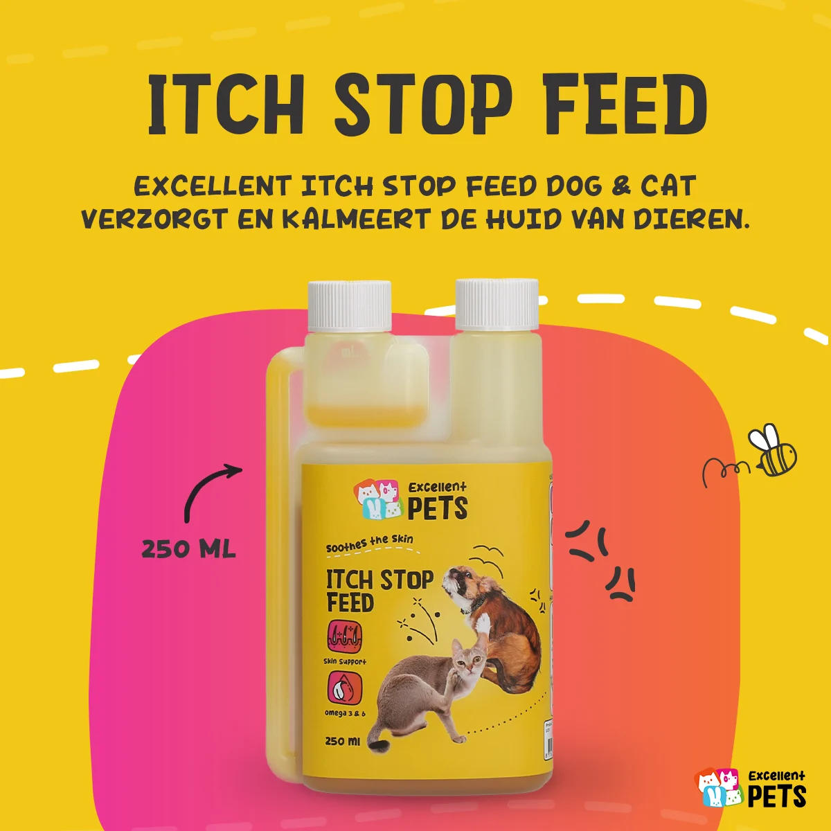 Futteröl für Hunde und Katzen mit Kamille, 250 ml – Excellent Pets Itch Stop Feed – Bild 2
