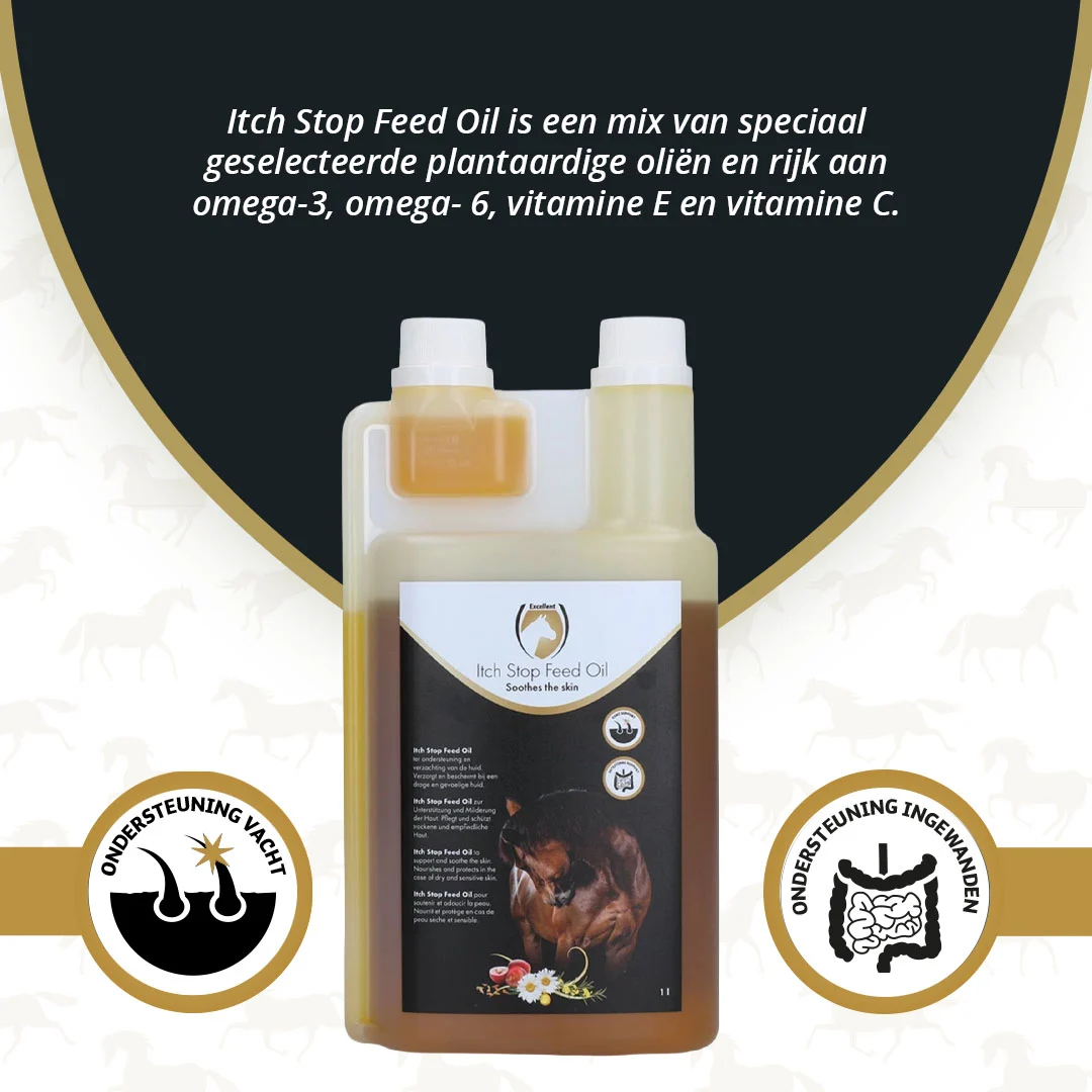 Futteröl für Pferde mit Omega 3 und Omega 6, 1 l – Excellent Horse Itch Stop Feed Oil – Bild 2