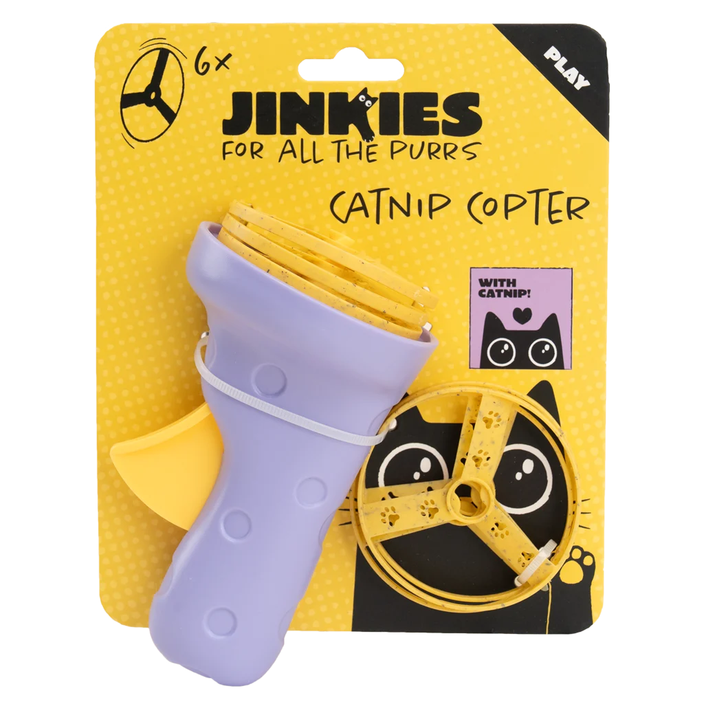 JINK0610-1.png Interaktives Katzenspielzeug mit abschießbaren Propellern und Katzenminze – Jinkies Catnip Copter – Bild 1