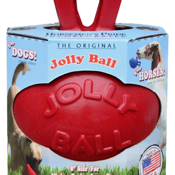Pferdeball rot, selbstaufblasend, 20 cm – Jolly Pets Jolly Ball Dual