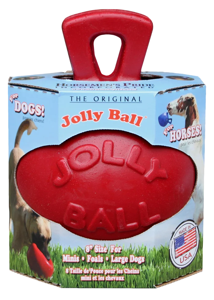 Pferdeball rot, selbstaufblasend, 20 cm – Jolly Pets Jolly Ball Dual – Bild 1