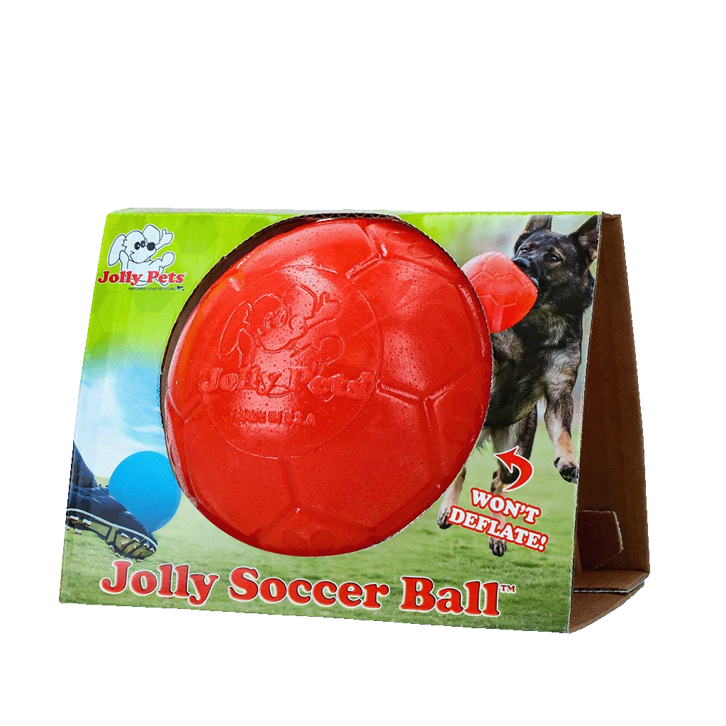 JOLL036B.png Apportierball für Hunde, Orange, 15 cm – Jolly Pets Jolly Soccer Ball – Bild 1