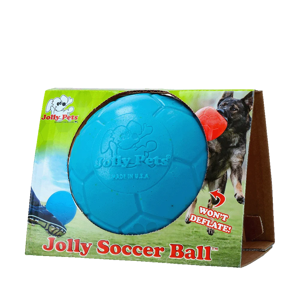 JOLL036F.png Hundeball zum Apportieren, Hellblau, 15 cm – Jolly Pets Jolly Soccer Ball – Bild 1