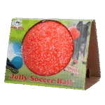 Hundeball zum Apportieren, orange und weiß, 15 cm – Jolly Pets Jolly Soccer Ball