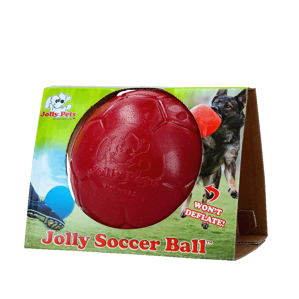 JOLL036R.png Apportierball für Hunde, Rot, 15 cm – Jolly Pets Jolly Soccer Ball – Bild 1