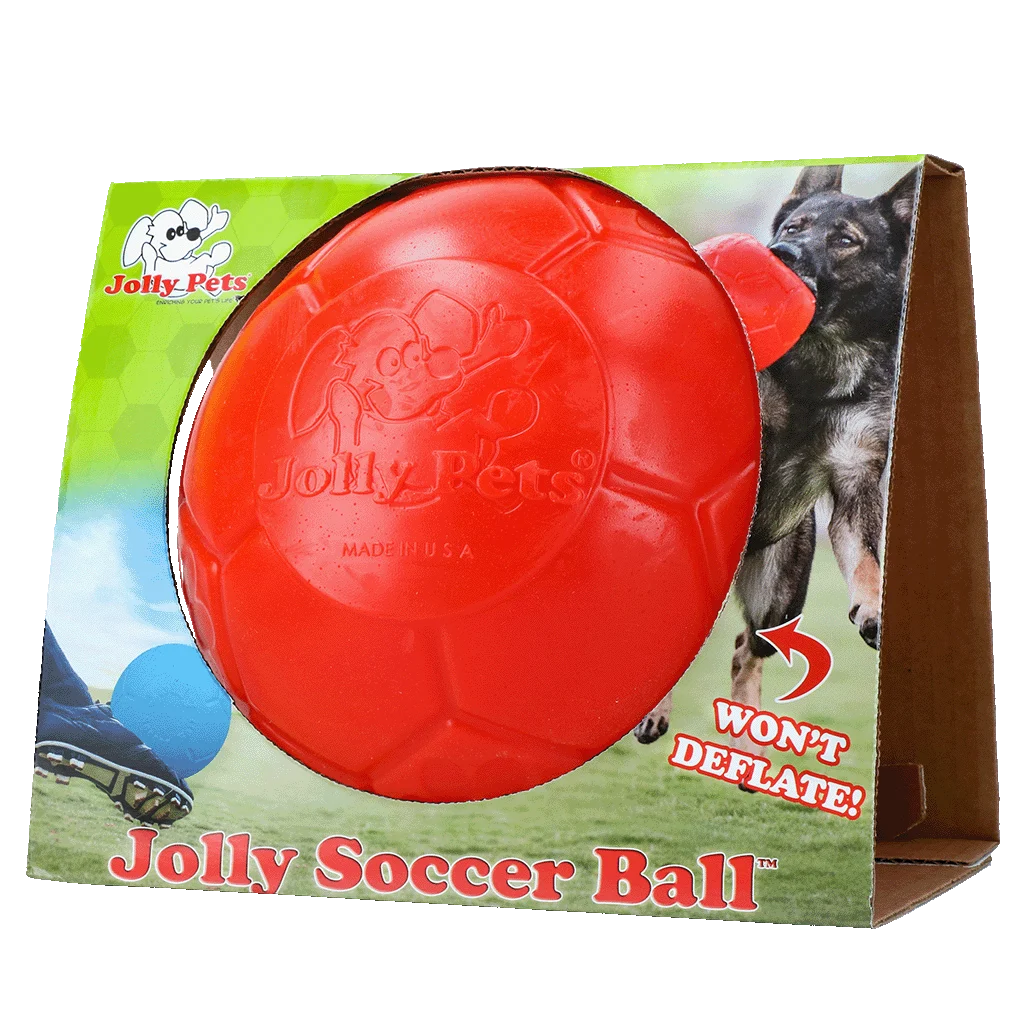 JOLL037B.png Apportierball für Hunde, Orange, 20 cm – Jolly Pets Jolly Soccer Ball – Bild 1