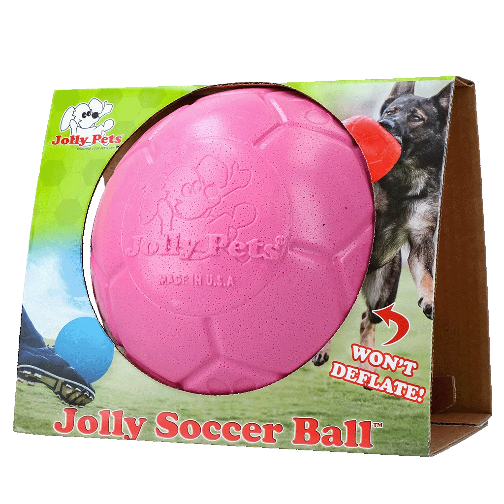 JOLL037C.png Hundeball zum Apportieren, Rosa, 20 cm – Jolly Pets Jolly Soccer Ball – Bild 1
