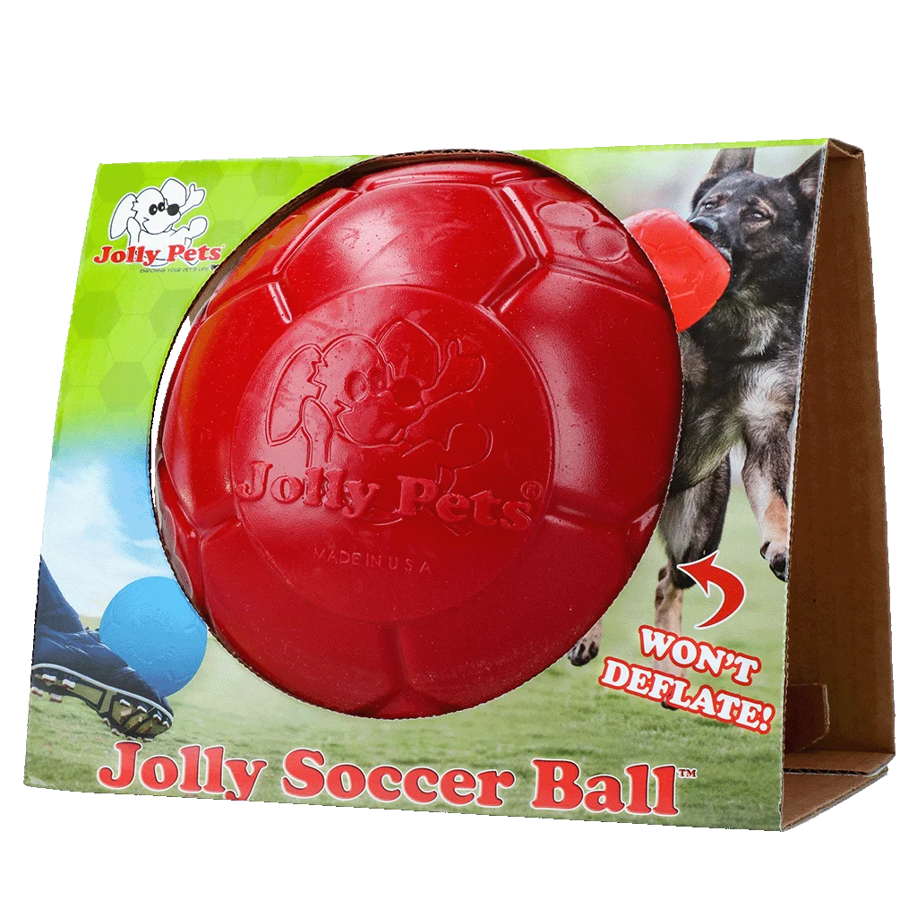 Apportierball für Hunde, Rot, 20 cm – Jolly Pets Jolly Soccer Ball – Bild 1