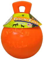 Schwimmfähiger Hundeball Orange M (15 cm) – Jolly Pets Tug-n-Toss