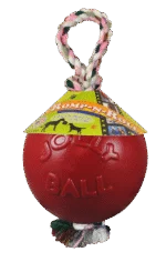 Schwimmender Hundeball mit Seil, Rot S (10 cm) – Jolly Pets Romp-n-Roll