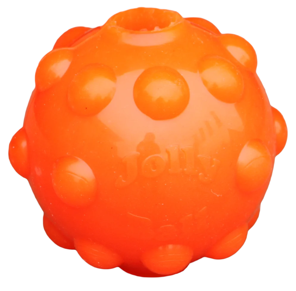 Leckerliball für Hunde aus TPR Gummi, 7,6 cm – Jolly Pets Jolly Jumper Orange S – Bild 4