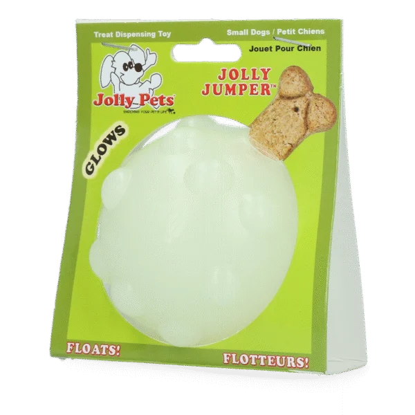 Leckerliball für Hunde aus TPR Gummi, 7,6 cm – Jolly Pets Jolly Jumper Glow in the Dark S
