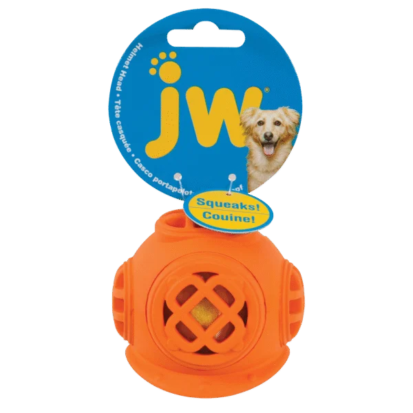 Tennisball für Hunde mit Quietscher und Gummihelm – JW Helmet Heads Diver