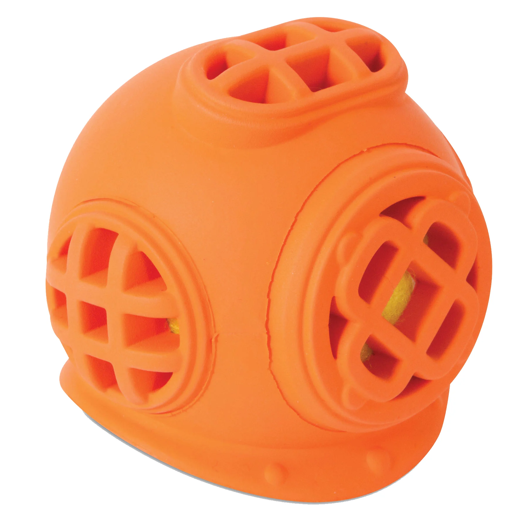 Tennisball für Hunde mit Quietscher und Gummihelm – JW Helmet Heads Diver – Bild 2