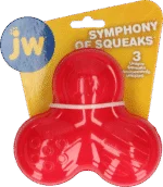 Gummispielzeug für Hunde mit 3 Geräuschen, Rot – JW Symphony of Squeaks