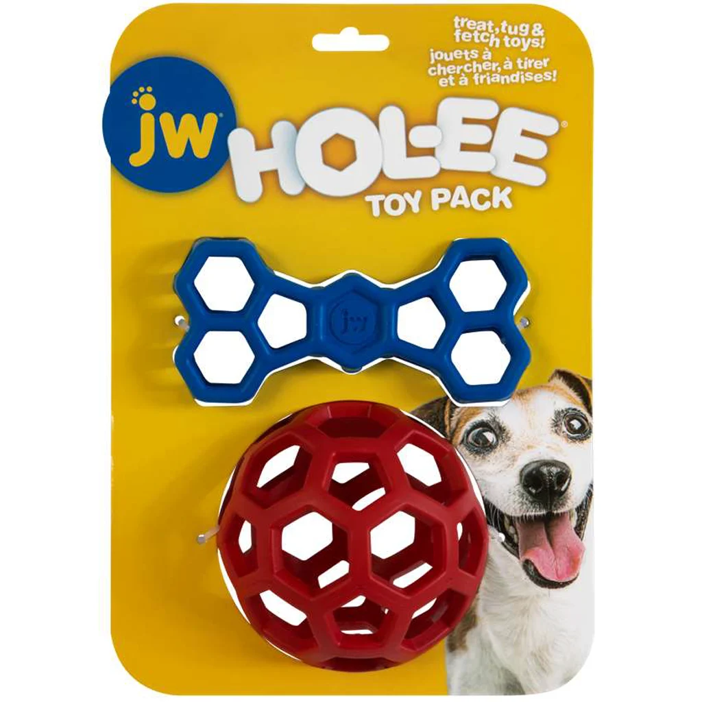 Apportierspielzeug Set mit Roller 11,5 cm und Knochen 14 cm – JW Hol-ee Duo – Bild 1