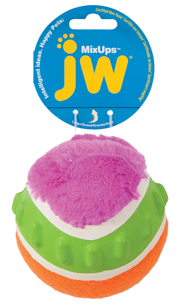 Hundeball mit Quietscher, 10 cm – JW Mixups Ribbed Ball L – Bild 1
