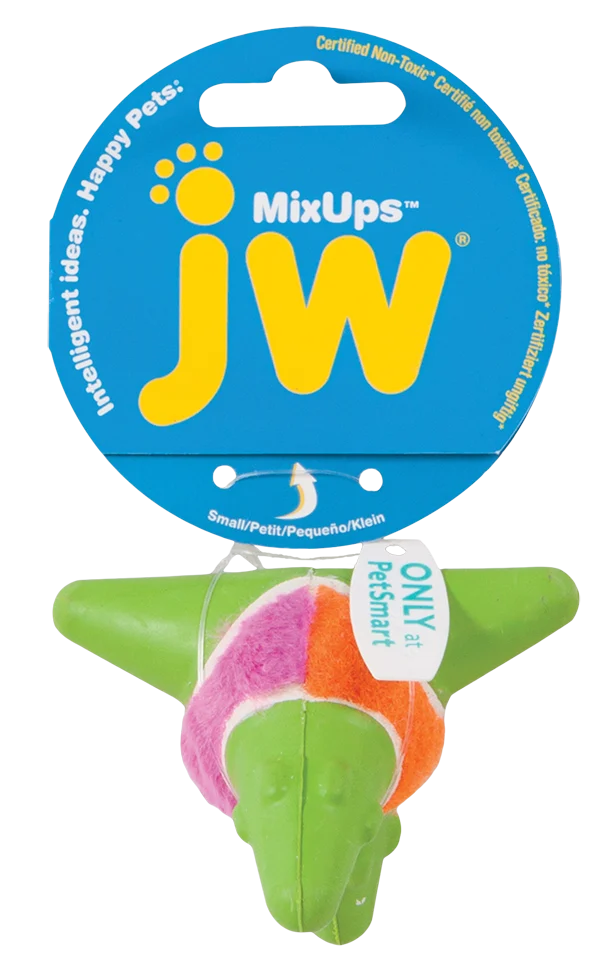 Hundeball aus Plüsch und Gummi, 7,5 cm – JW Mixups Arrow Ball S – Bild 1
