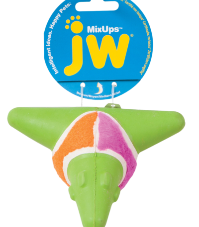 Hundeball mit Quietscher und drei Materialien – JW Mixups Arrow Ball M