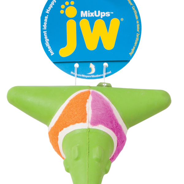 Hundeball mit Quietscher und drei Materialien – JW Mixups Arrow Ball M