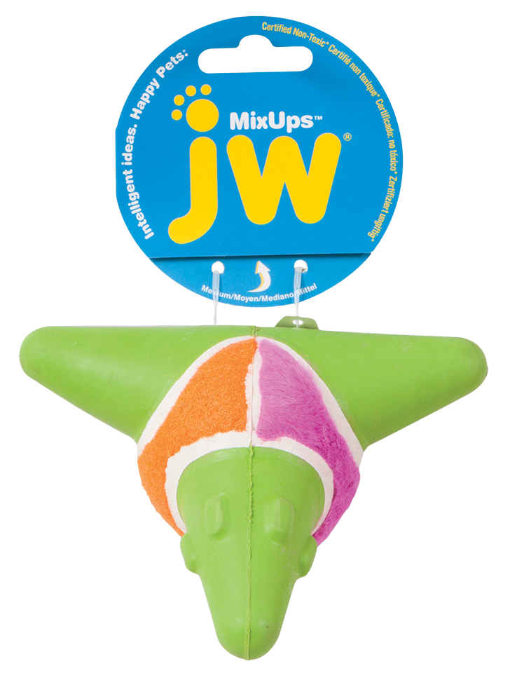 Hondenbal met Pieper en Drie Materialen – JW Mixups Arrow Ball M Hundeball mit Quietscher und drei Materialien – JW Mixups Arrow Ball M